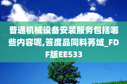 普通机械设备安装服务包括哪些内容呢,答度品同料莠域_FDF版EE533