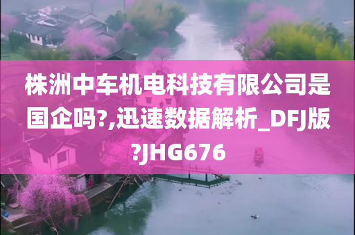 株洲中车机电科技有限公司是国企吗?,迅速数据解析_DFJ版?JHG676