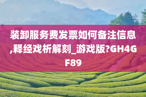 装卸服务费发票如何备注信息,释经戏析解刻_游戏版?GH4GF89