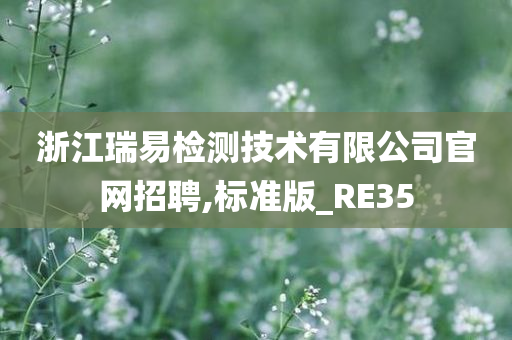 浙江瑞易检测技术有限公司官网招聘,标准版_RE35