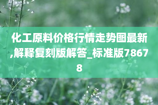 化工原料价格行情走势图最新,解释复刻版解答_标准版78678