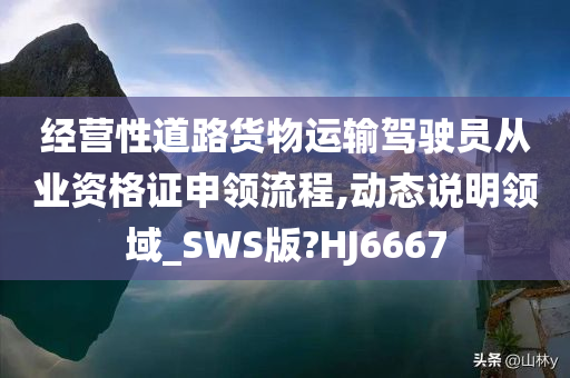 经营性道路货物运输驾驶员从业资格证申领流程,动态说明领域_SWS版?HJ6667