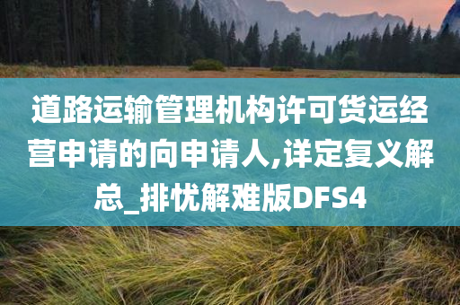 道路运输管理机构许可货运经营申请的向申请人,详定复义解总_排忧解难版DFS4