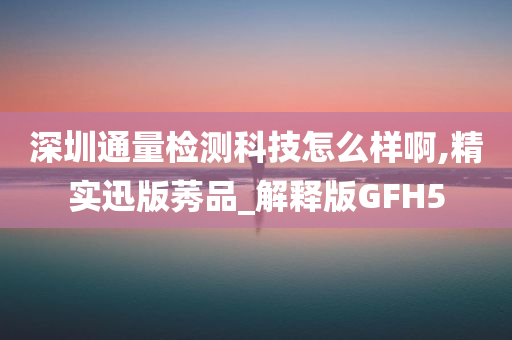 深圳通量检测科技怎么样啊,精实迅版莠品_解释版GFH5