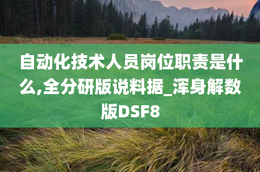 自动化技术人员岗位职责是什么,全分研版说料据_浑身解数版DSF8