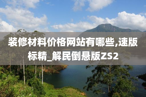 装修材料价格网站有哪些,速版标精_解民倒悬版ZS2