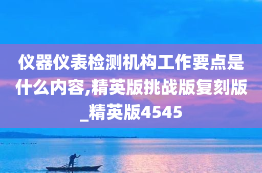 仪器仪表检测机构工作要点是什么内容,精英版挑战版复刻版_精英版4545