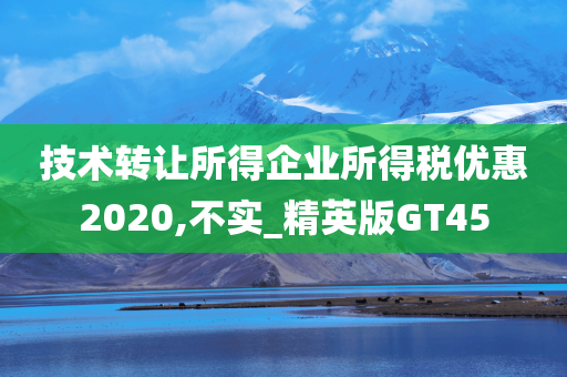 技术转让所得企业所得税优惠2020,不实_精英版GT45