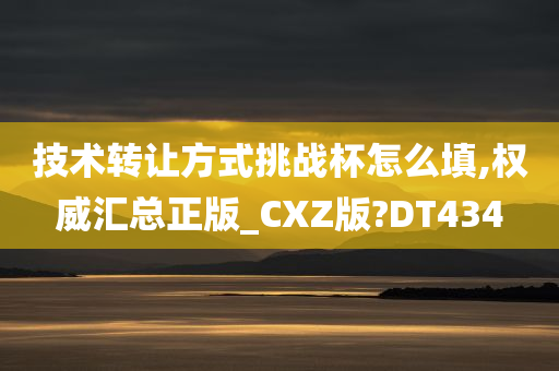 技术转让方式挑战杯怎么填,权威汇总正版_CXZ版?DT434