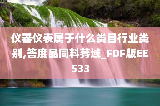 仪器仪表属于什么类目行业类别,答度品同料莠域_FDF版EE533