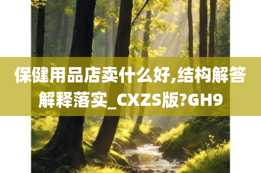 保健用品店卖什么好,结构解答解释落实_CXZS版?GH9