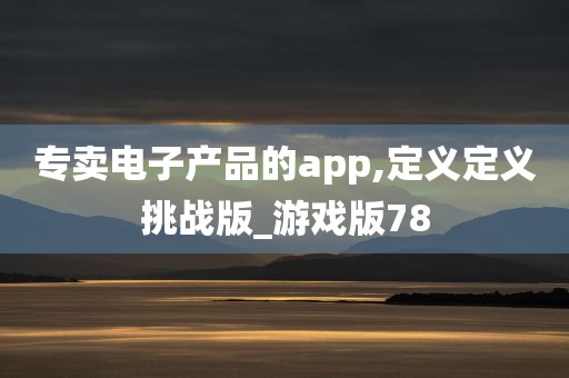 专卖电子产品的app,定义定义挑战版_游戏版78