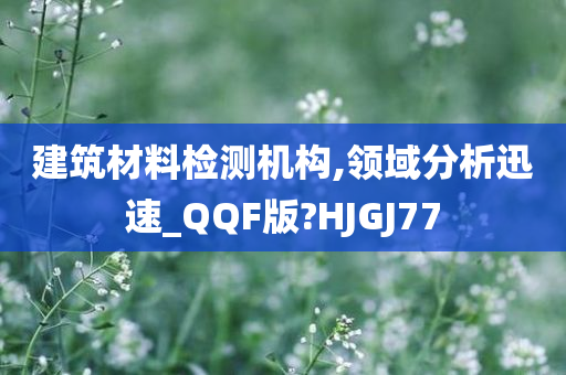 建筑材料检测机构,领域分析迅速_QQF版?HJGJ77