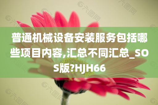 普通机械设备安装服务包括哪些项目内容,汇总不同汇总_SOS版?HJH66