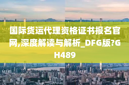 国际货运代理资格证书报名官网,深度解读与解析_DFG版?GH489