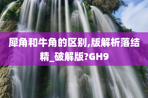 犀角和牛角的区别,版解析落结精_破解版?GH9