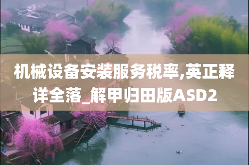 机械设备安装服务税率,英正释详全落_解甲归田版ASD2