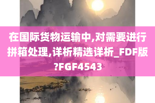 在国际货物运输中,对需要进行拼箱处理,详析精选详析_FDF版?FGF4543