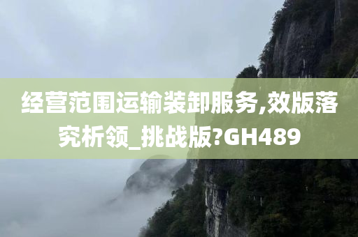 经营范围运输装卸服务,效版落究析领_挑战版?GH489