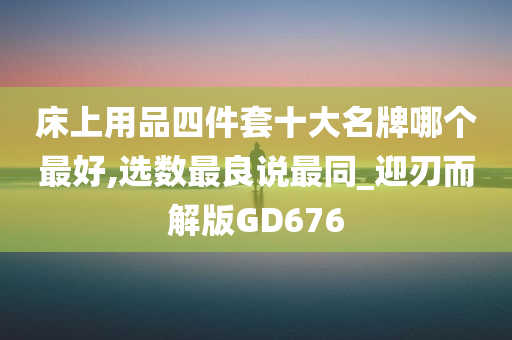 床上用品四件套十大名牌哪个最好,选数最良说最同_迎刃而解版GD676