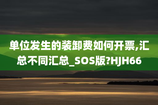 单位发生的装卸费如何开票,汇总不同汇总_SOS版?HJH66