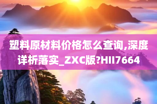 塑料原材料价格怎么查询,深度详析落实_ZXC版?HII7664