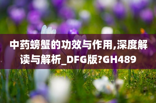 中药螃蟹的功效与作用,深度解读与解析_DFG版?GH489