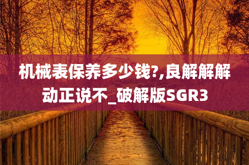 机械表保养多少钱?,良解解解动正说不_破解版SGR3