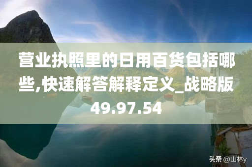 营业执照里的日用百货包括哪些,快速解答解释定义_战略版49.97.54