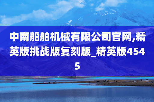 中南船舶机械有限公司官网,精英版挑战版复刻版_精英版4545