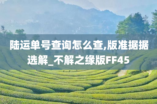 陆运单号查询怎么查,版准据据选解_不解之缘版FF45