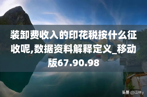 装卸费收入的印花税按什么征收呢,数据资料解释定义_移动版67.90.98