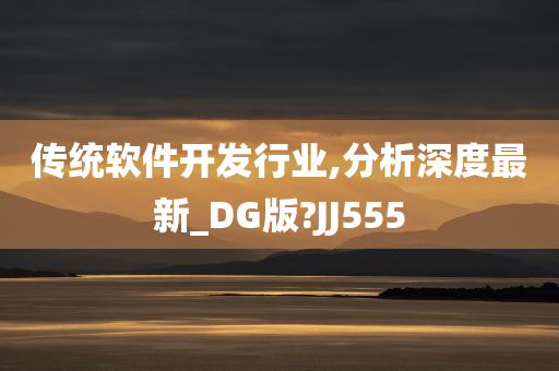 传统软件开发行业,分析深度最新_DG版?JJ555