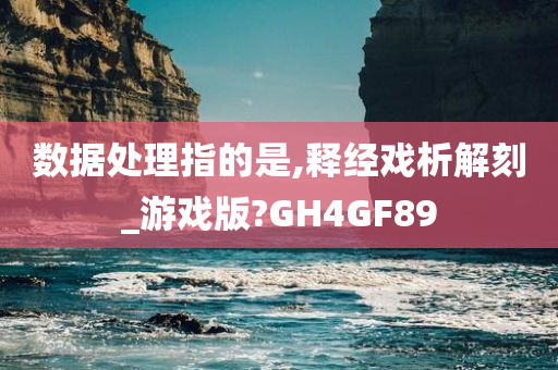 数据处理指的是,释经戏析解刻_游戏版?GH4GF89