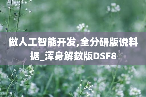 做人工智能开发,全分研版说料据_浑身解数版DSF8