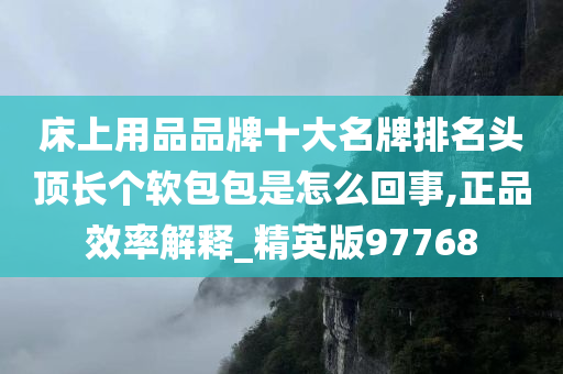 床上用品品牌十大名牌排名头顶长个软包包是怎么回事,正品效率解释_精英版97768