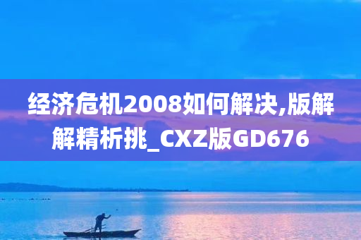 经济危机2008如何解决,版解解精析挑_CXZ版GD676