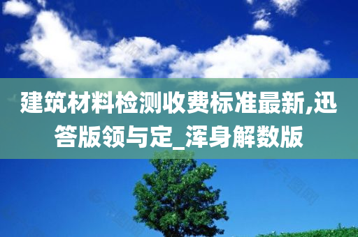 建筑材料检测收费标准最新,迅答版领与定_浑身解数版