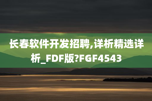 长春软件开发招聘,详析精选详析_FDF版?FGF4543