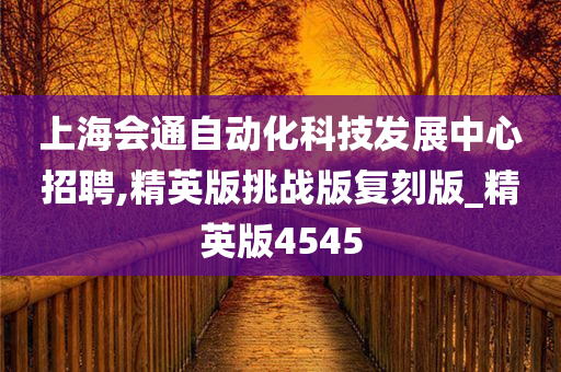 上海会通自动化科技发展中心招聘,精英版挑战版复刻版_精英版4545