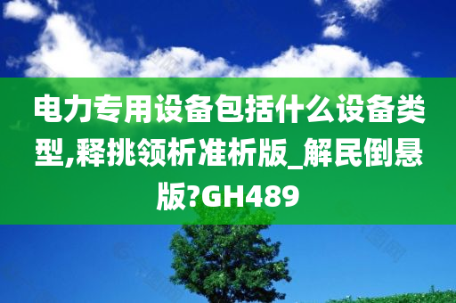 电力专用设备包括什么设备类型,释挑领析准析版_解民倒悬版?GH489