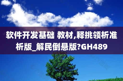 软件开发基础 教材,释挑领析准析版_解民倒悬版?GH489