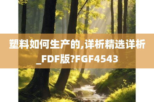 塑料如何生产的,详析精选详析_FDF版?FGF4543