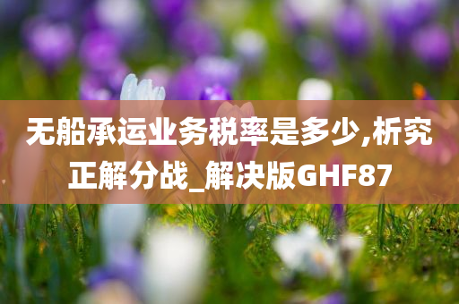 无船承运业务税率是多少,析究正解分战_解决版GHF87