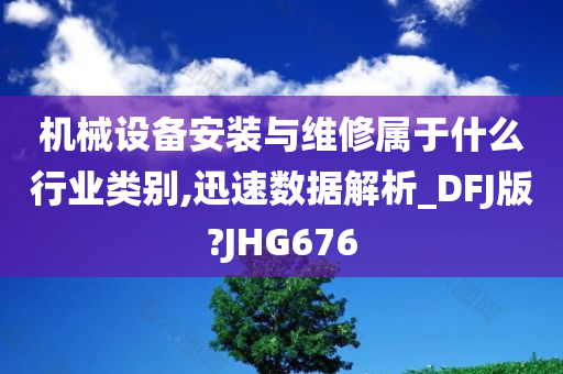 机械设备安装与维修属于什么行业类别,迅速数据解析_DFJ版?JHG676