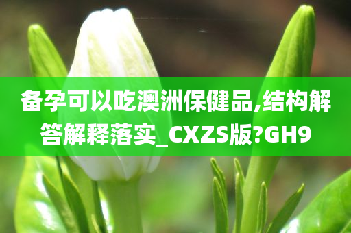 备孕可以吃澳洲保健品,结构解答解释落实_CXZS版?GH9