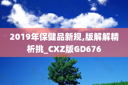 2019年保健品新规,版解解精析挑_CXZ版GD676