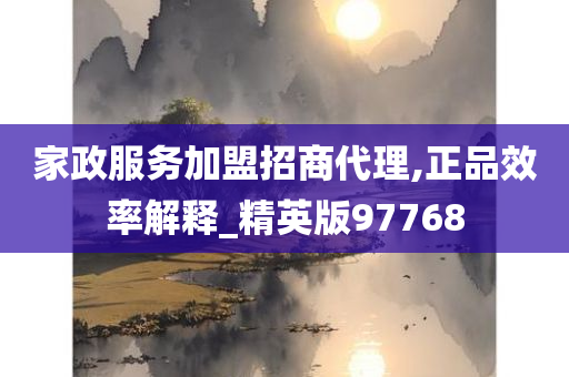 家政服务加盟招商代理,正品效率解释_精英版97768