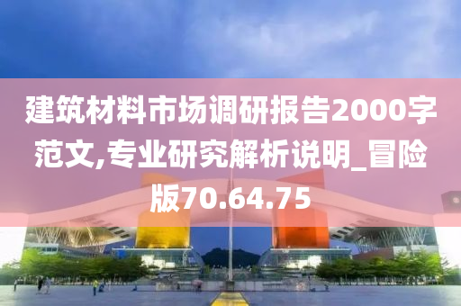 建筑材料市场调研报告2000字范文,专业研究解析说明_冒险版70.64.75