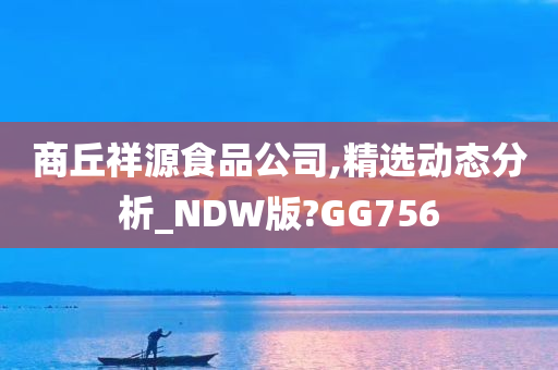 商丘祥源食品公司,精选动态分析_NDW版?GG756